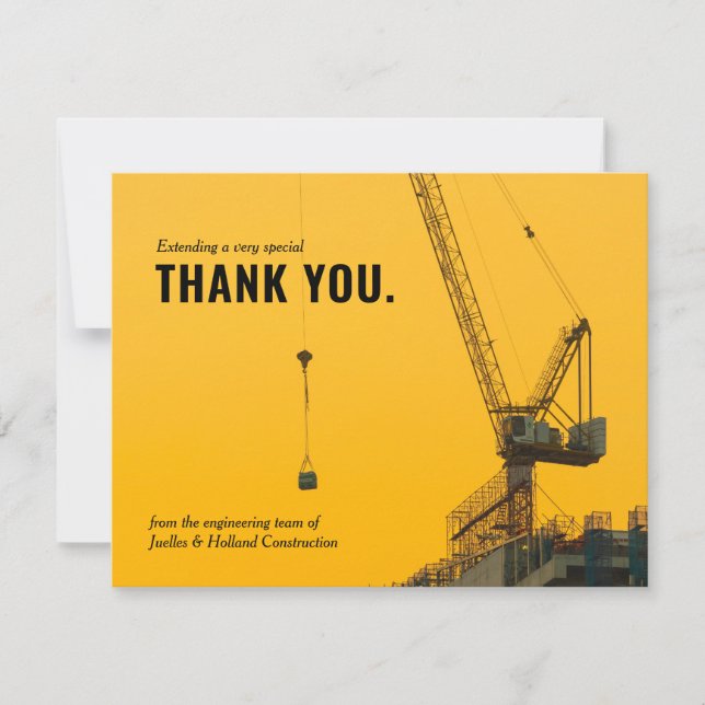 Sunset Crane | Minimal Thank You Card (Front)