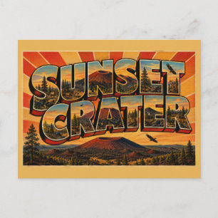 Sunset Crater Arizona Cinder Cone Volcano Art Postcard