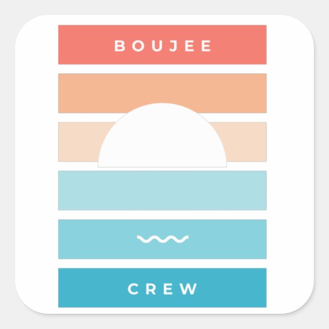 sunset crew 6 pack sticker (Front)