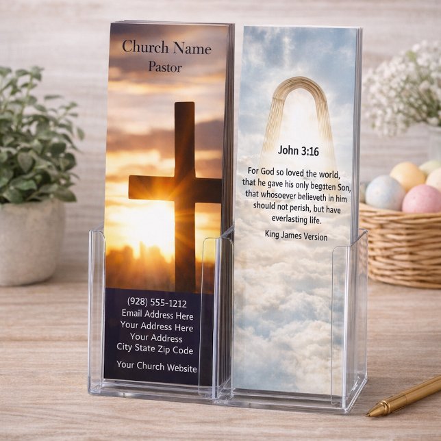 Sunset Cross Church Bible Rack Card, Ministry Card (Creator Uploaded)