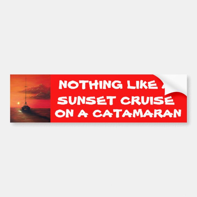 Sunset Cruise on a  Catamaran Bumper Sticker (Front)