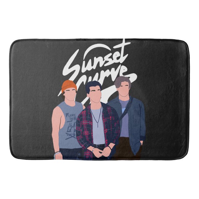 Sunset Curve minimalist 90's style Bath Mat (Front)