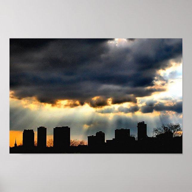 Sunset Cutting Through the Storm Poster (Front)