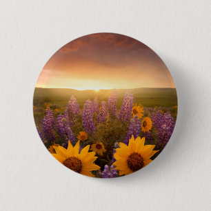 Sunset Daisies 6 Cm Round Badge