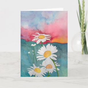 Sunset Daisies Holiday Card