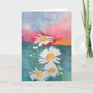 Sunset Daisies Holiday Card