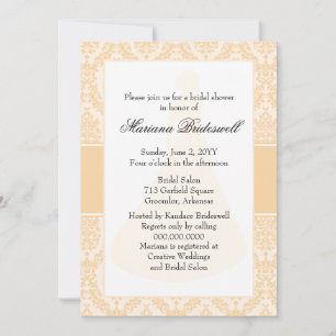 Sunset Damask Bridal Shower Invitation