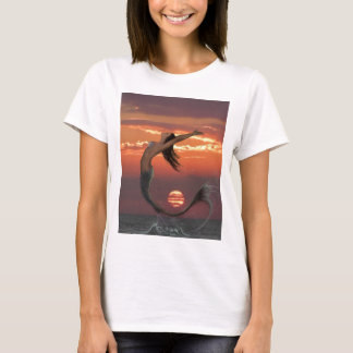 Sunset Dance Mermaid Art T-Shirt