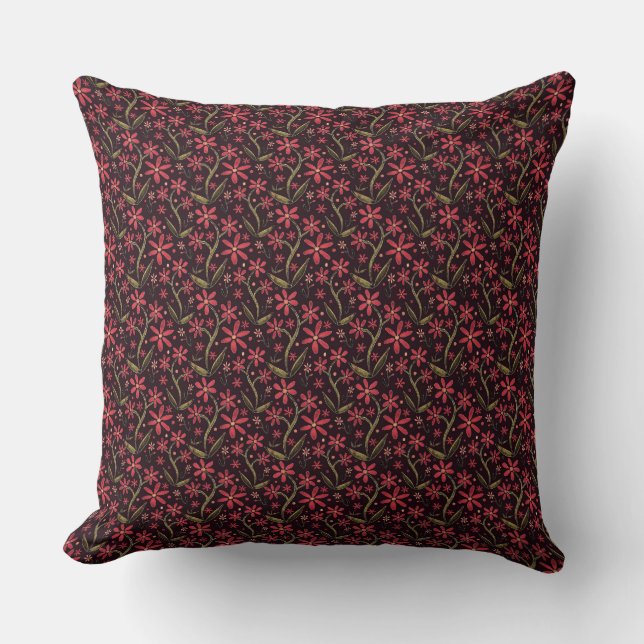 Sunset | Dancing Watercolor Daisies Cushion (Front)