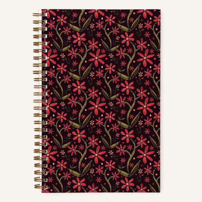 Sunset | Dancing Watercolor Daisies Notebook (Front)