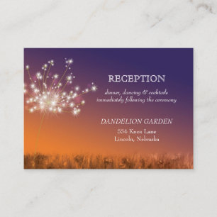 Sunset Dandelion Wedding Reception Enclosure Card