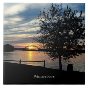 Sunset, Delaware River, Tile