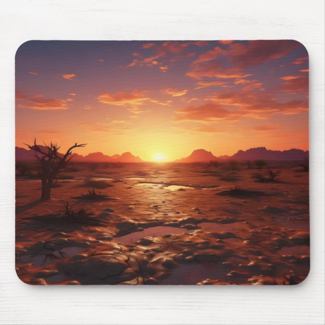 Sunset Desert Landscape Mouse Mat (Front)