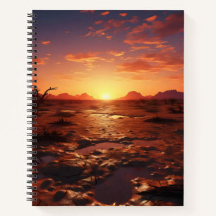 Sunset Desert Landscape Notebook
