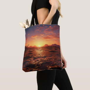 Sunset Desert Landscape Tote Bag