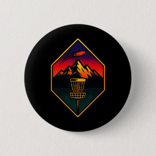 Sunset Disc Golf - Mountains Sket Trees 6 Cm Round Badge