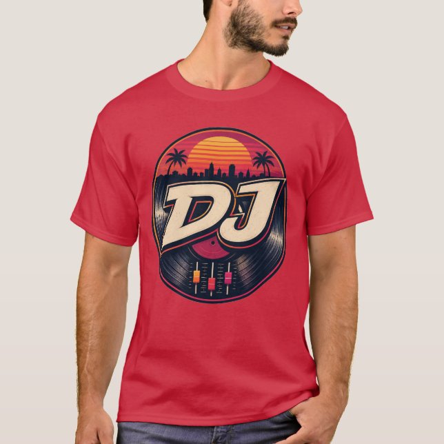 Sunset DJ Graphic T-Shirt (Front)