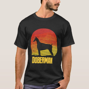 Sunset Doberman Cool Sunshine Dog Silhouette Of A  T-Shirt