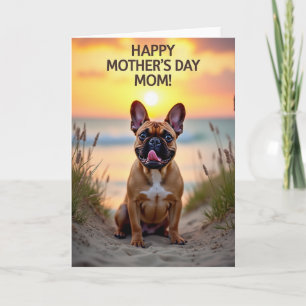 Sunset Dog Mothers Day Message Card