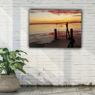 Sunset Dolphins Canvas Print