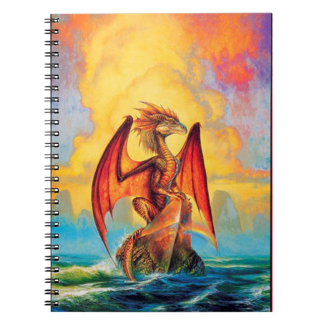 Sunset Dragon Fantasy Art Notebook (Front)