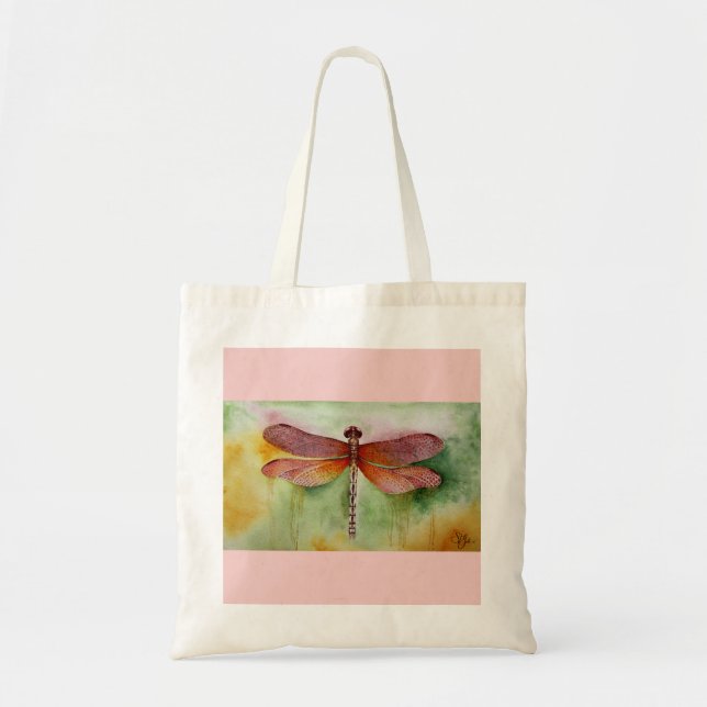 Sunset Dragonfly Tote Bag (Front)