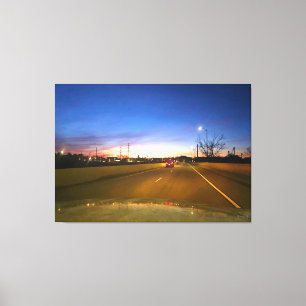 Sunset Drive Canvas Print