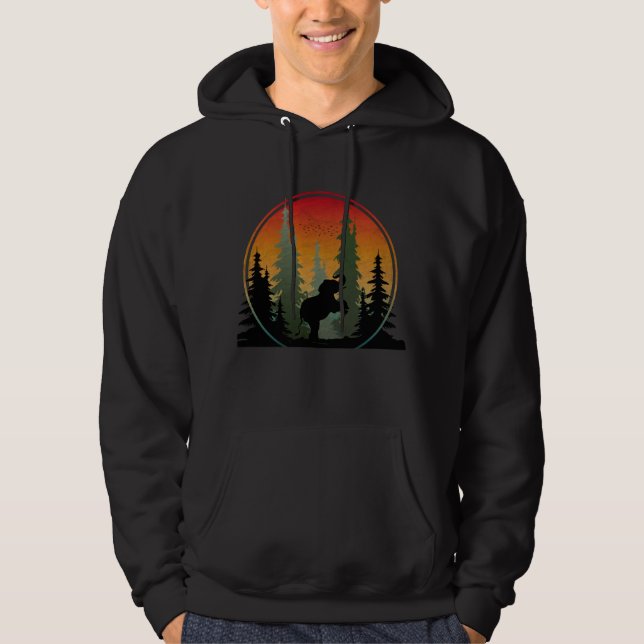 Sunset Elephant Nature Scenery Hoodie (Front)