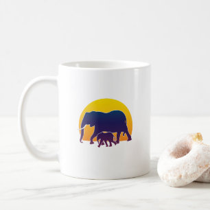 Sunset Elephants Coffee Mug