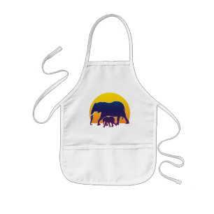 Sunset Elephants Kids Apron