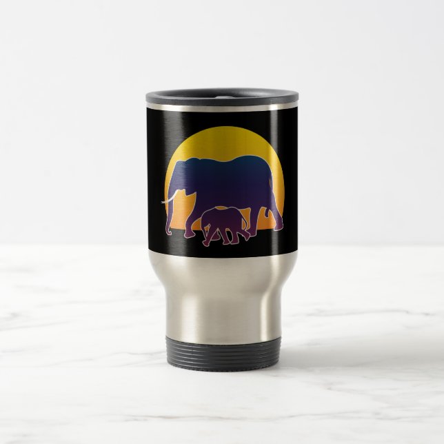 Sunset Elephants Travel Mug (Center)