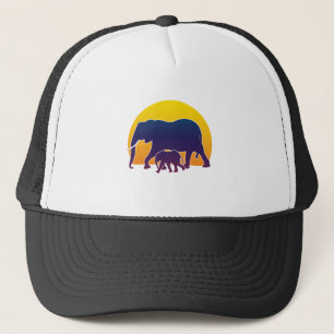 Sunset Elephants Trucker Hat