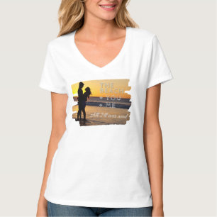Sunset Embrace Beach Romance Couple T-shirt