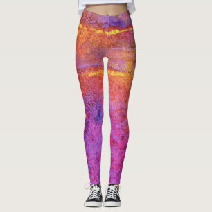 Sunset Emotions leggings in lilac, mauve, orange