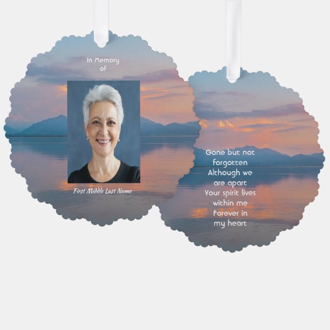 Sunset Evening Sky Dusk Memorial Pocket Keepsake Tree Decoration Card (Front/Back)