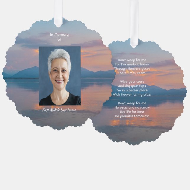 Sunset Evening Sky Dusk Memorial Pocket Keepsake Tree Decoration Card (Front/Back)