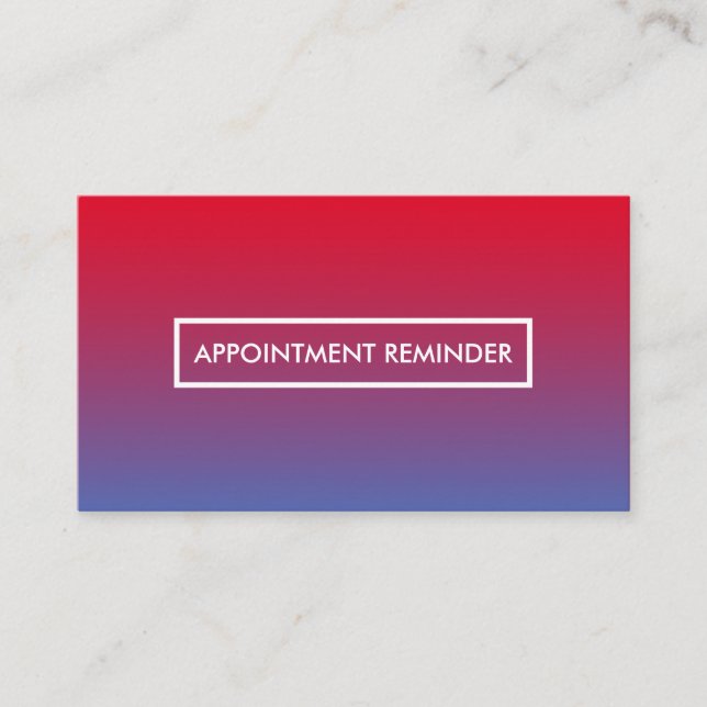 sunset fade appointment reminder card (Front)