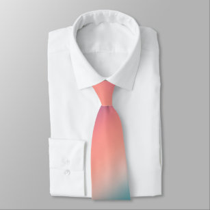 Sunset Fade Pastel Ombre Pink Teal Tie