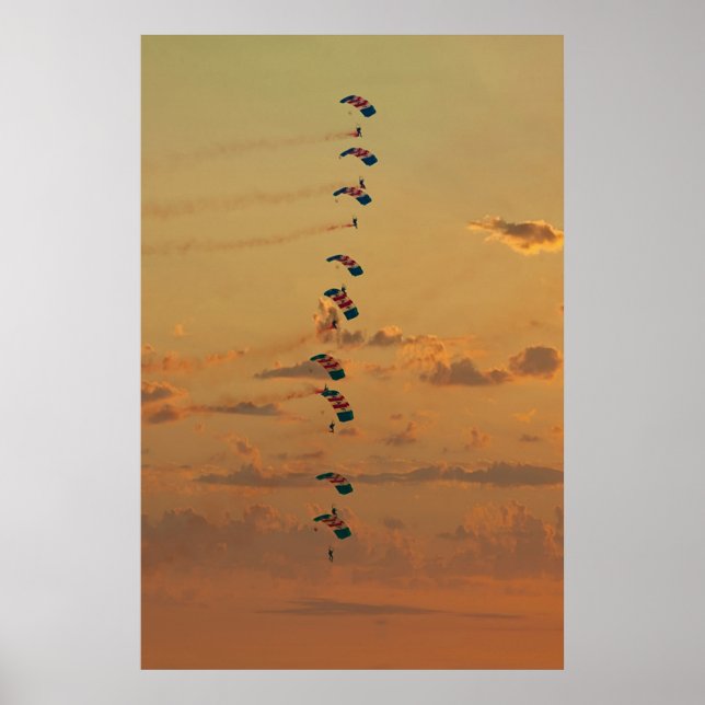 Sunset Falcons Stack Formation Poster (Front)