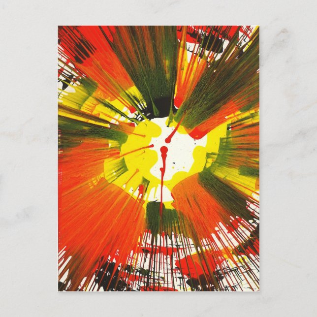 Sunset Fall Colours Spin Art Postcard (Front)