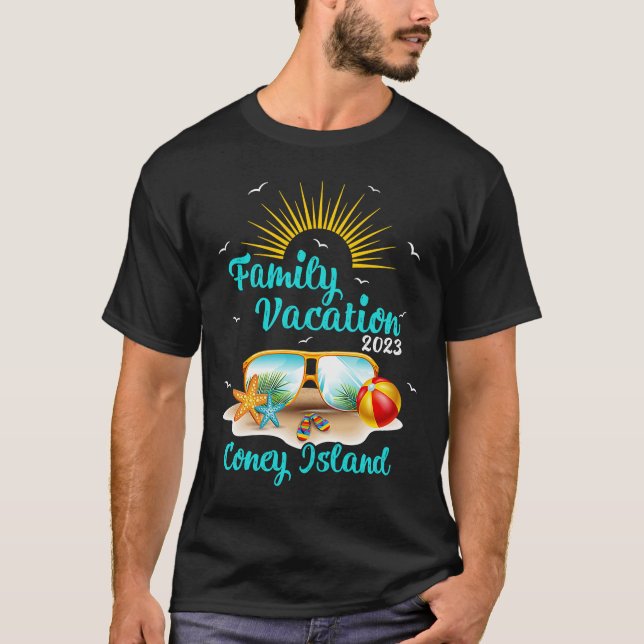 Sunset Family Vacation 2023 New York Coney Island  T-Shirt (Front)