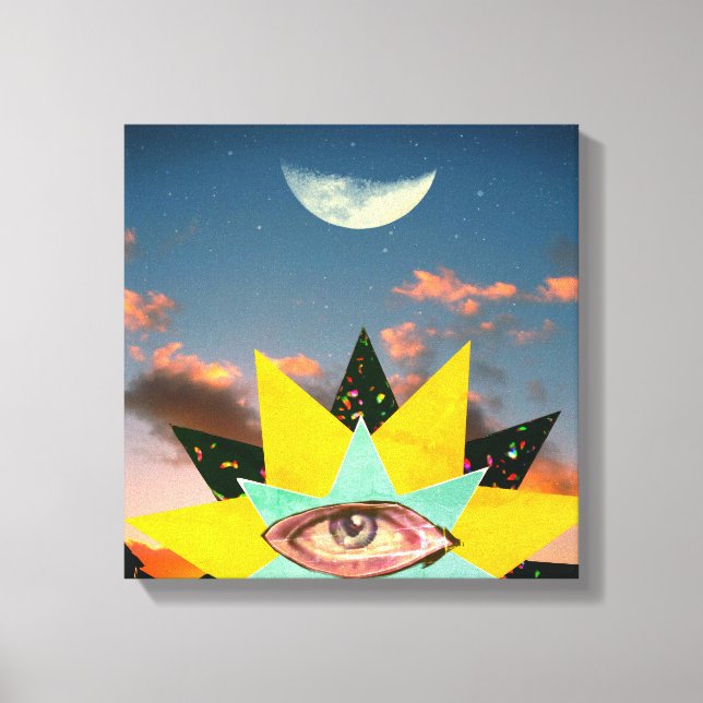 Sunset fantasy crowned with stars canvas print (Front)
