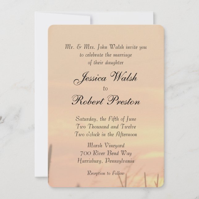 Sunset Field Wedding Invitation (Front)
