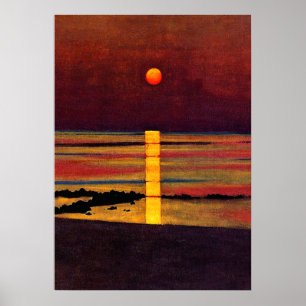 Sunset, fine art painting poster