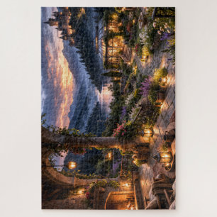 Sunset Fireside Terrace Jigsaw Puzzle