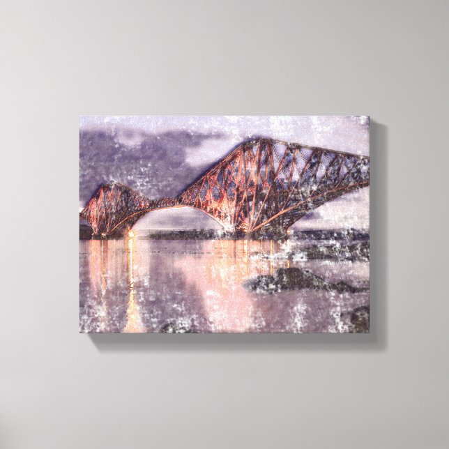 Sunset Firth of Forth Railway Bridge Canvas Print (Front)