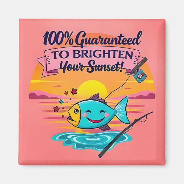 Sunset Fish Vibes Magnet (Front)
