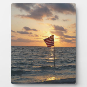 Sunset Flag Plaque