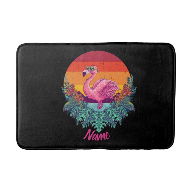 Sunset FLAMINGO   Bath Mat (Front)