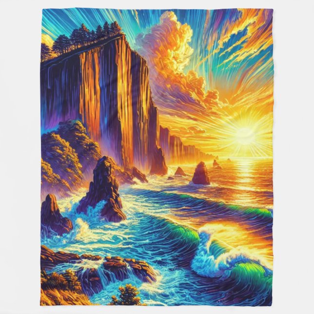Sunset Fleece Blanket (Front)